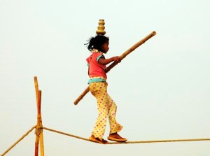 walking on a rope